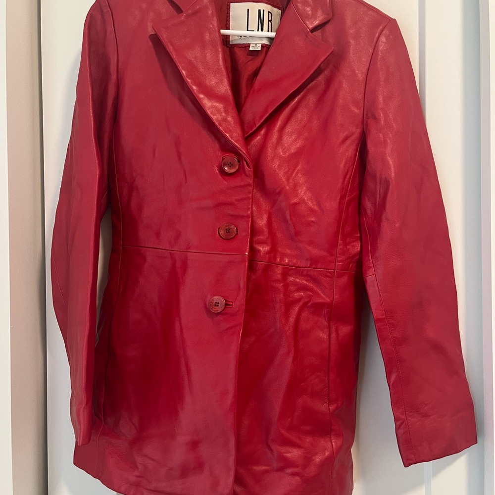 Women's Vibrant Red Leather Jacket